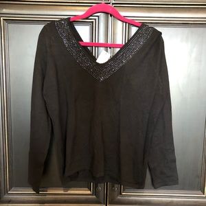 NWT Black Beaded Sweater